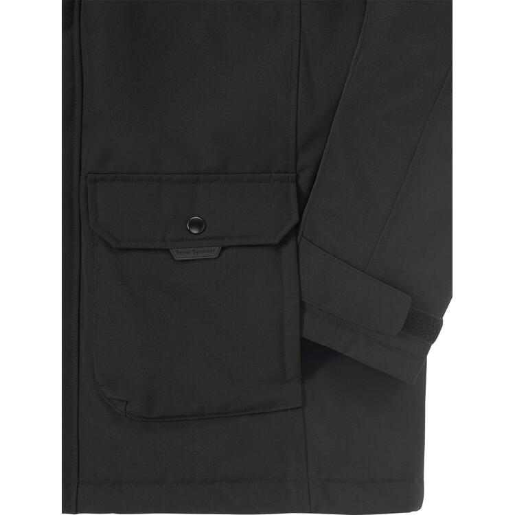 Auf diesem Bild sehen Sie Royal Spencer Herren Funktions-Parka mit Fell in der Farbe schwarz