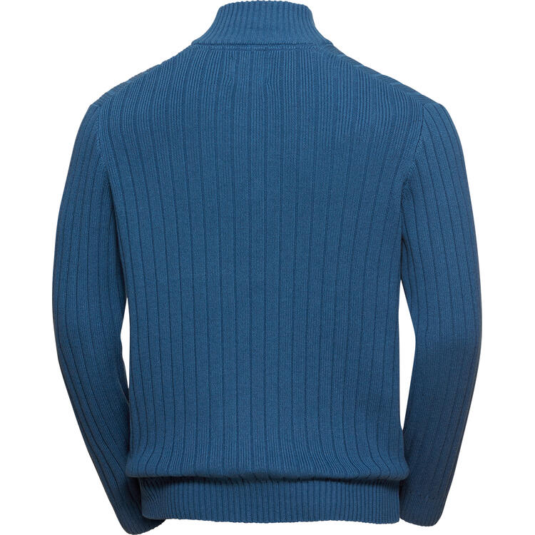 Auf diesem Bild sehen Sie Stone Rich Herren Strick-Troyer in der Farbe blau