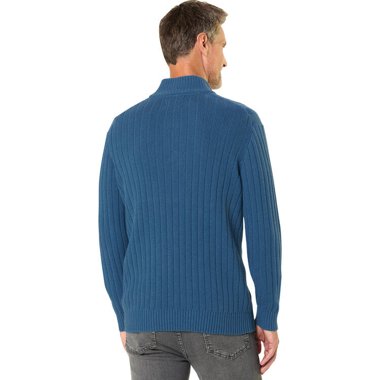 Auf diesem Bild sehen Sie Stone Rich Herren Strick-Troyer in der Farbe blau