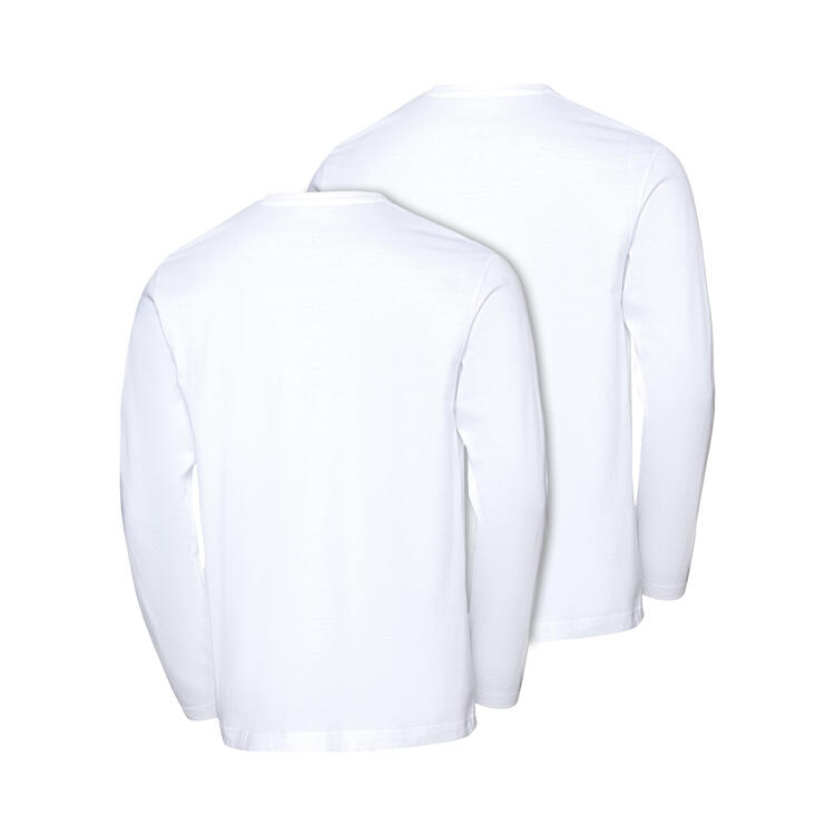 Auf diesem Bild sehen Sie Benetton 2er Pack Herren Langarm-Shirts in der Farbe wei�