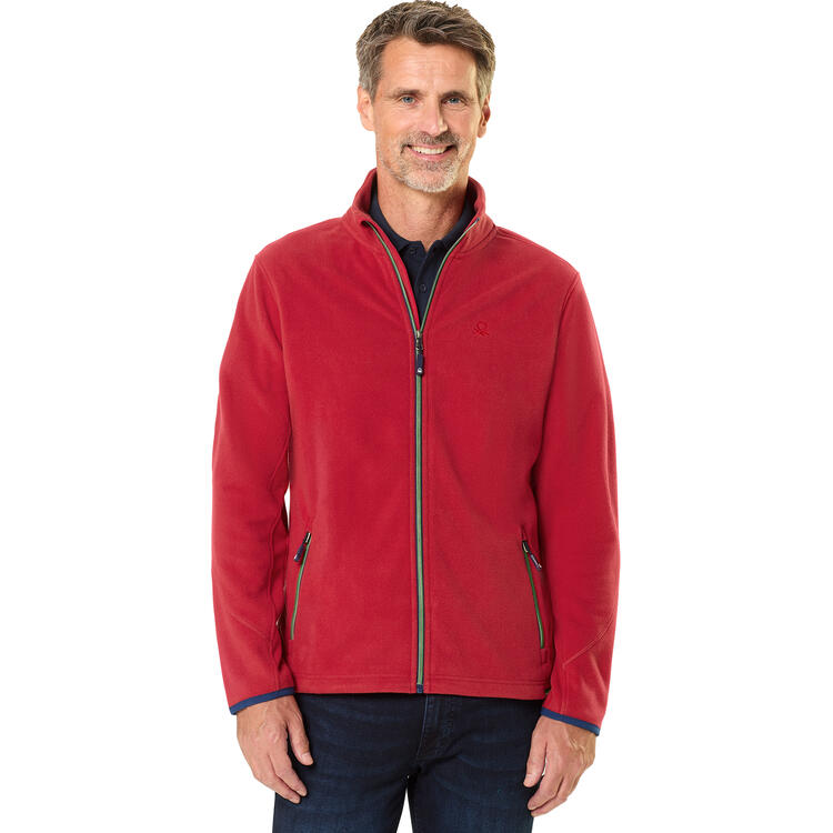 Auf diesem Bild sehen Sie Benetton Herren Fleecejacke in der Farbe rot