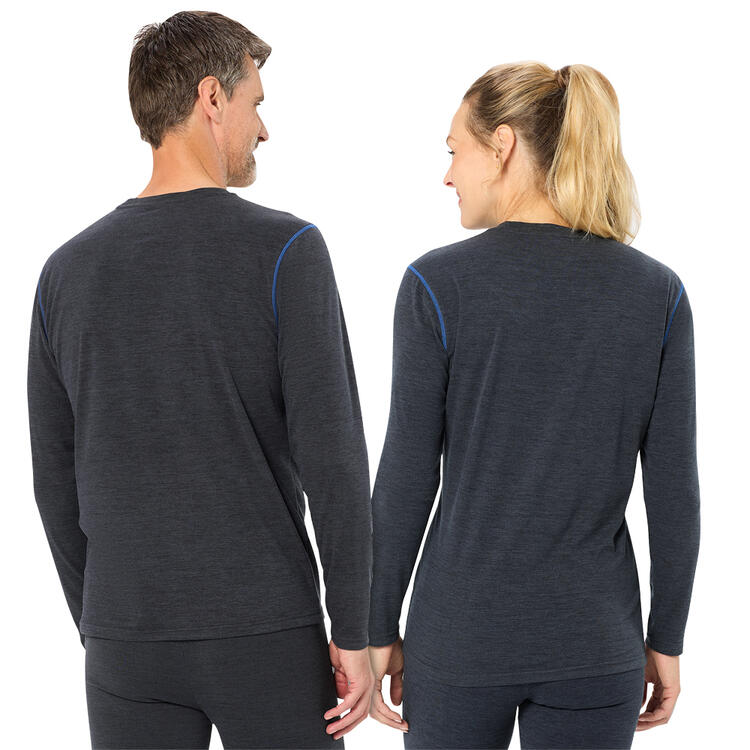 Auf diesem Bild sehen Sie Franz Klammer Thermo-Langarm-Shirt unisex in der Farbe anthrazit-melange