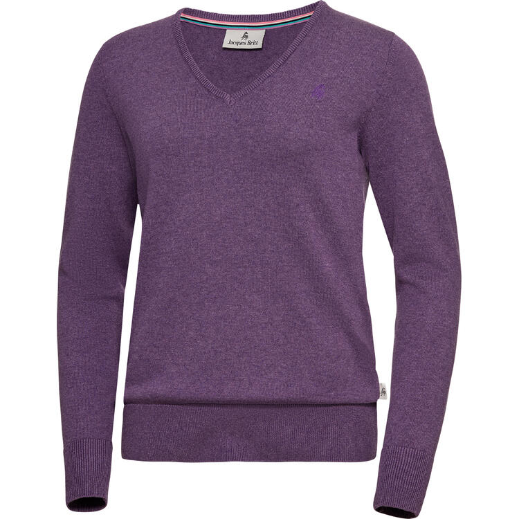 Auf diesem Bild sehen Sie Jacques Britt Damen Pullover mit V-Ausschnitt in der Farbe lila