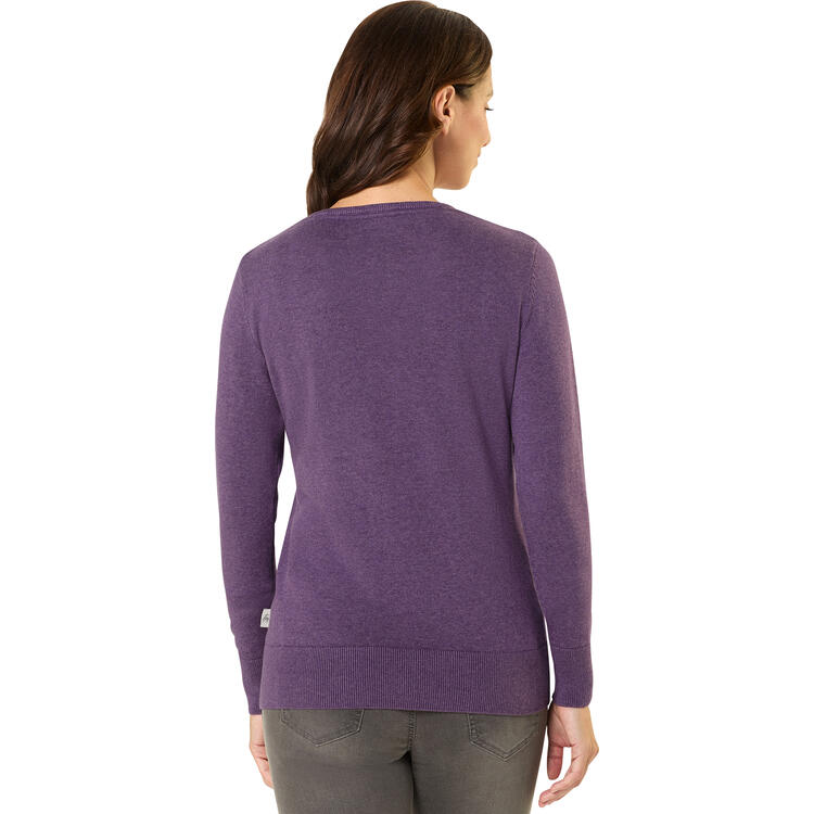 Auf diesem Bild sehen Sie Jacques Britt Damen Pullover mit V-Ausschnitt in der Farbe lila
