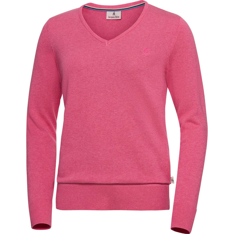 Auf diesem Bild sehen Sie Jacques Britt Damen Pullover mit V-Ausschnitt in der Farbe pink