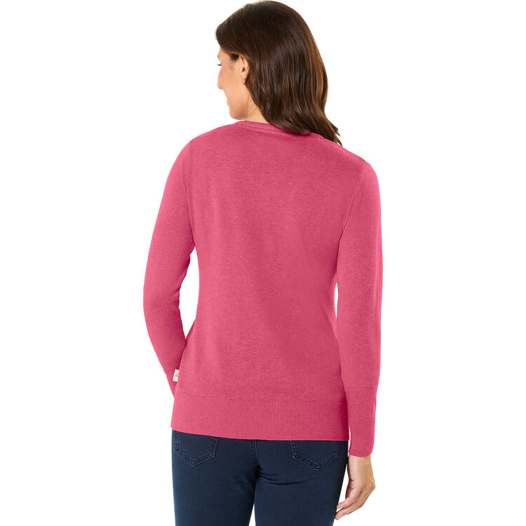 Auf diesem Bild sehen Sie Jacques Britt Damen Pullover mit V-Ausschnitt in der Farbe pink