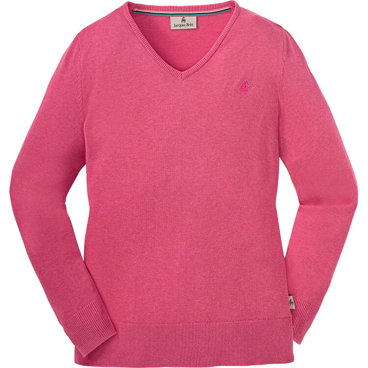 Auf diesem Bild sehen Sie Jacques Britt Damen Pullover mit V-Ausschnitt in der Farbe pink
