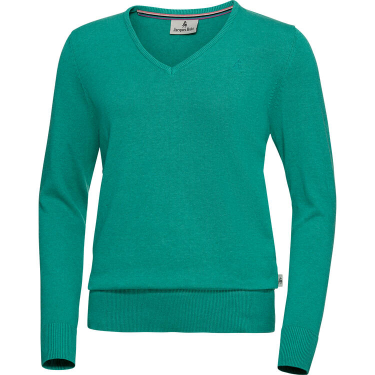 Auf diesem Bild sehen Sie Jacques Britt Damen Pullover mit V-Ausschnitt in der Farbe mintgr�n
