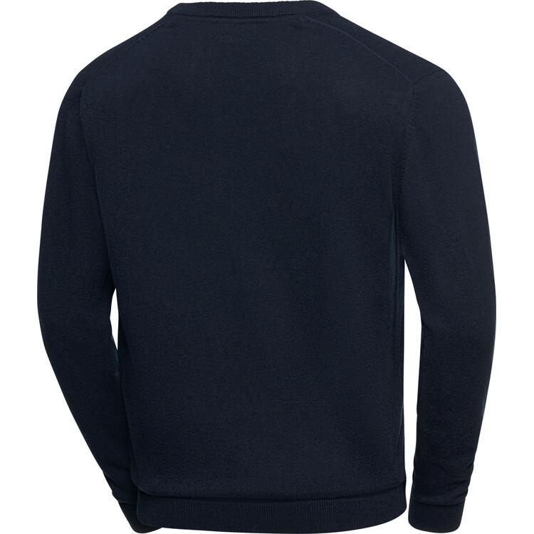 Auf diesem Bild sehen Sie Jacques Britt Herren Pullover mit V-Ausschnitt in der Farbe marine