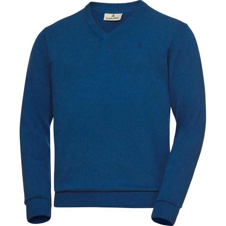 Auf diesem Bild sehen Sie Jacques Britt Herren Pullover mit V-Ausschnitt in der Farbe blau