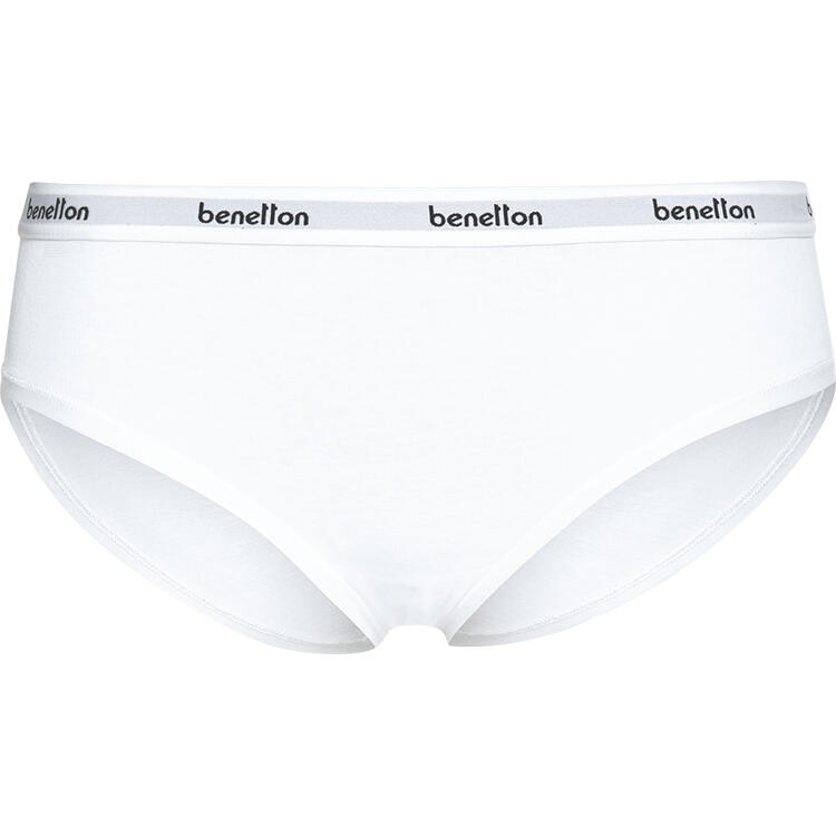 Auf diesem Bild sehen Sie Benetton 3er Pack Damen Slips hoch in der Farbe wei�