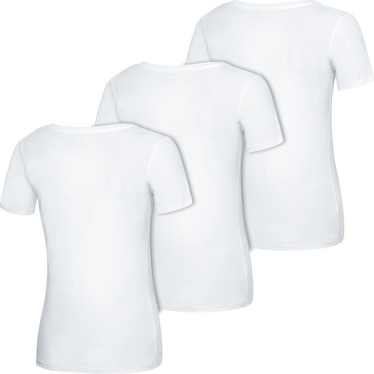 Auf diesem Bild sehen Sie Benetton 3er Pack Damen T-Shirts in der Farbe wei�
