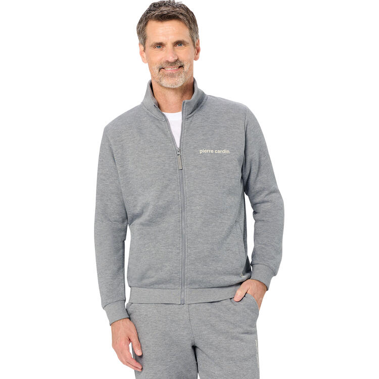 Auf diesem Bild sehen Sie Pierre Cardin Herren Sweatjacke in der Farbe grau-melange