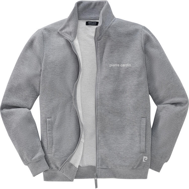 Auf diesem Bild sehen Sie Pierre Cardin Herren Sweatjacke in der Farbe grau-melange