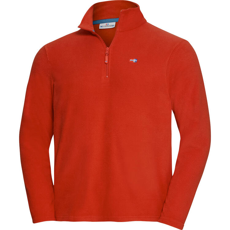 Auf diesem Bild sehen Sie  Spitzbergen Fleeceshirt mit Zipper f�r Damen und Herren  in der Farbe rot
