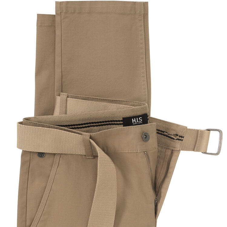 Auf diesem Bild sehen Sie H.I.S Herren Freizeithose mit G�rtel in der Farbe beige