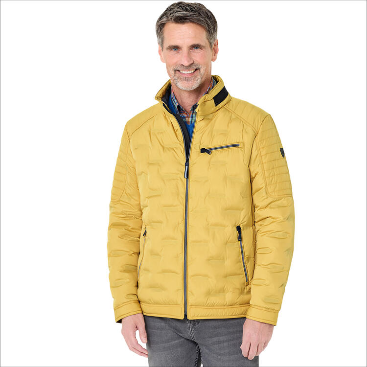 Auf diesem Bild sehen Sie Royal Spencer Herren Steppjacke in der Farbe gelb