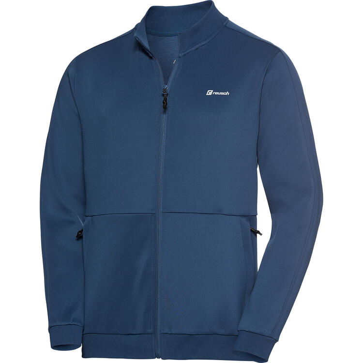 Auf diesem Bild sehen Sie Reusch Hausanzug-Jacke unisex,&nbsp;schnelltrocknend und atmungsaktiv&nbsp; in der Farbe blau