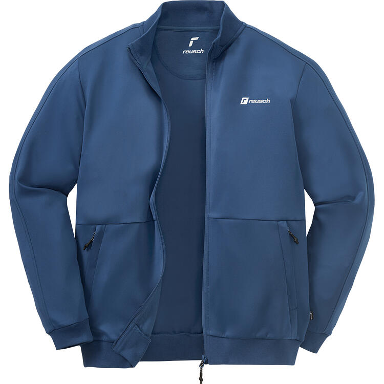 Auf diesem Bild sehen Sie Reusch Hausanzug-Jacke unisex,&nbsp;schnelltrocknend und atmungsaktiv&nbsp; in der Farbe blau