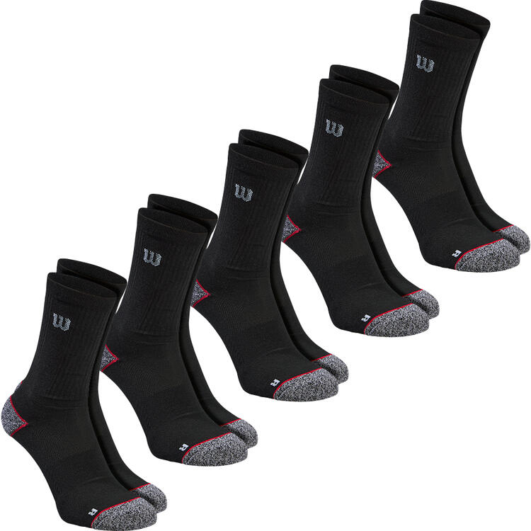 Auf diesem Bild sehen Sie 5er Pack Wilson Aktiv Socken hoch unisex  in der Farbe schwarz