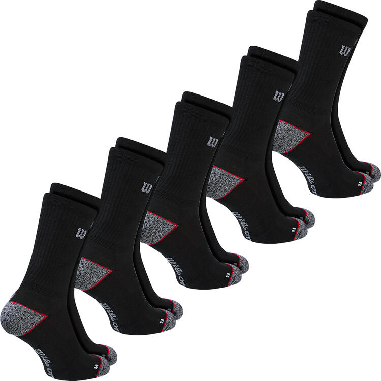 Auf diesem Bild sehen Sie 5er Pack Wilson Aktiv Socken hoch unisex  in der Farbe schwarz