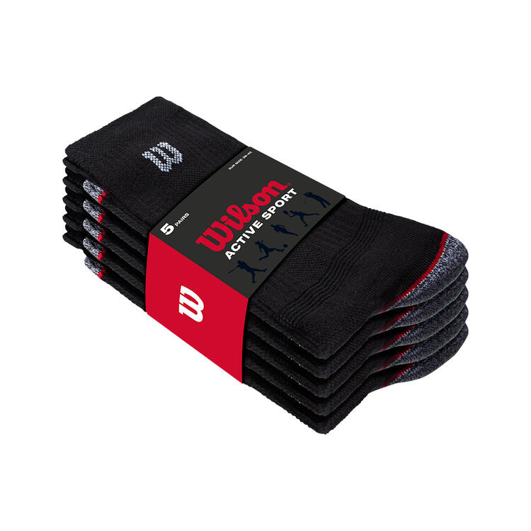 Auf diesem Bild sehen Sie 5er Pack Wilson Aktiv Socken hoch unisex  in der Farbe schwarz