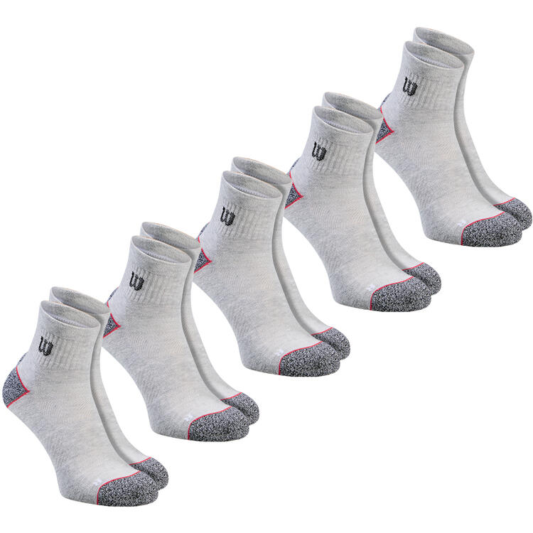 Auf diesem Bild sehen Sie 5er Pack Wilson Socken tief f�r Damen und Herren  in der Farbe anthrazit-melange