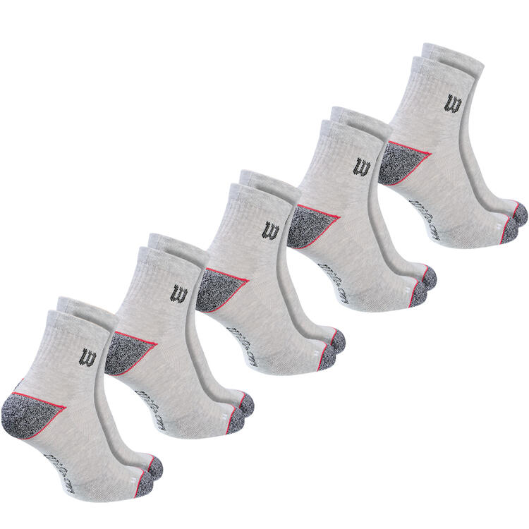 Auf diesem Bild sehen Sie 5er Pack Wilson Socken tief f�r Damen und Herren  in der Farbe anthrazit-melange