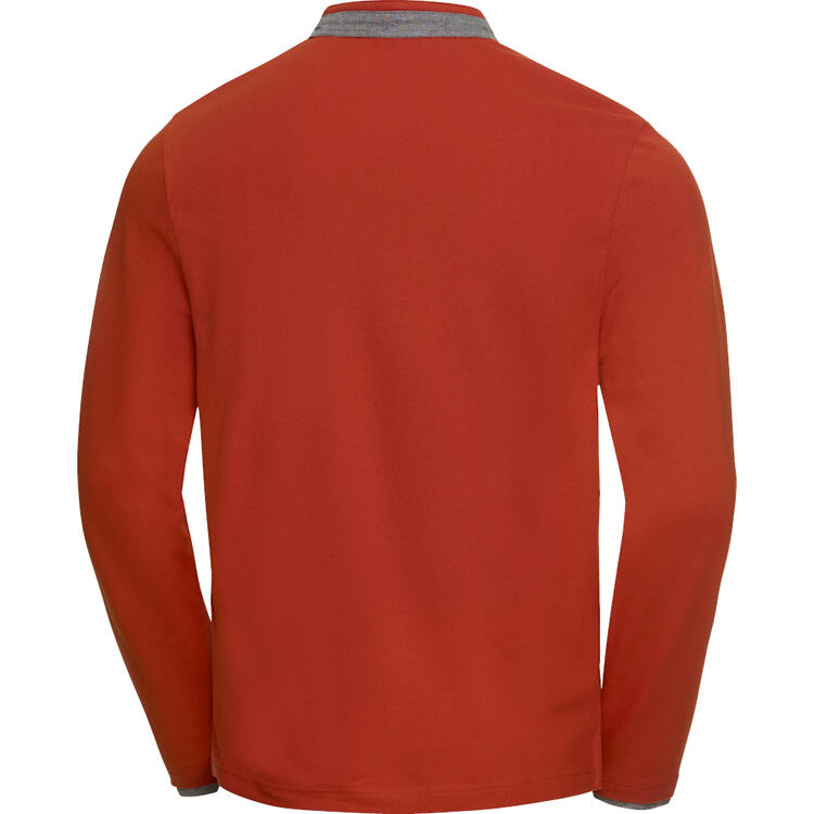 Auf diesem Bild sehen Sie Stone Rich Herren Henley Shirt langarm in der Farbe terrakotta