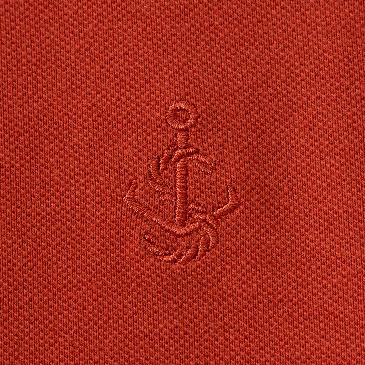 Auf diesem Bild sehen Sie Stone Rich Herren Henley Shirt langarm in der Farbe terrakotta