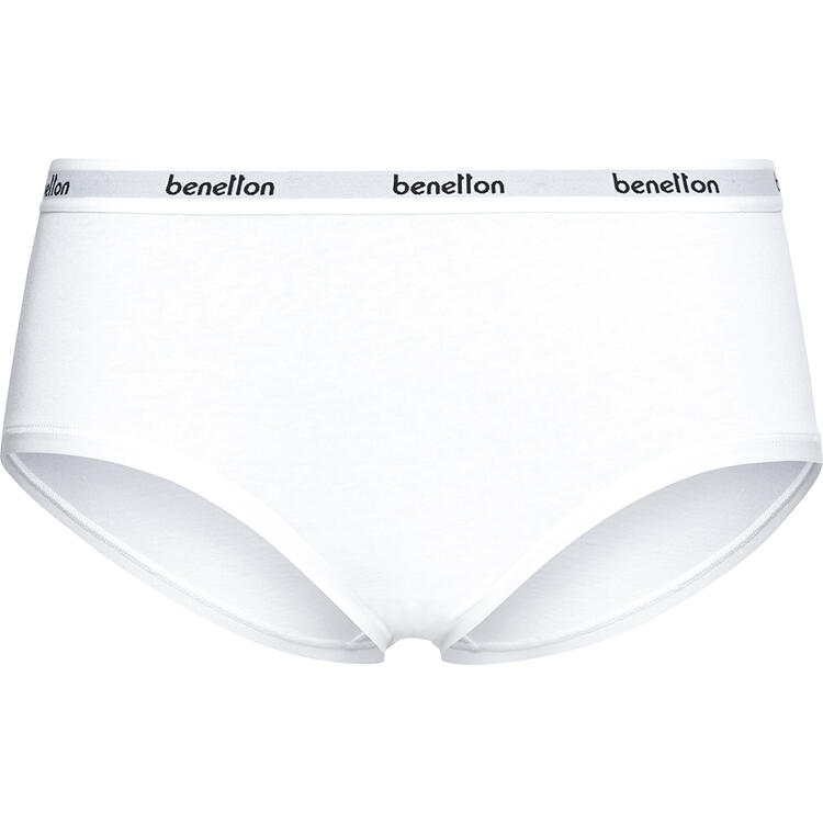 Auf diesem Bild sehen Sie  Benetton 3er Pack Damen H�fthosen hoch  in der Farbe wei�