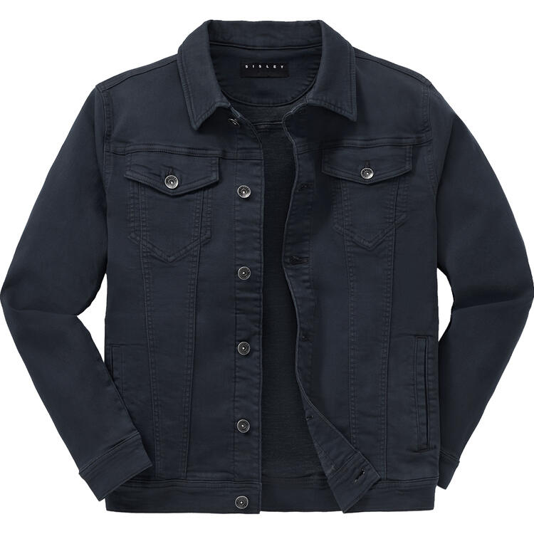 Auf diesem Bild sehen Sie Sisley Herren Jeansjacke in der Farbe dunkelblau