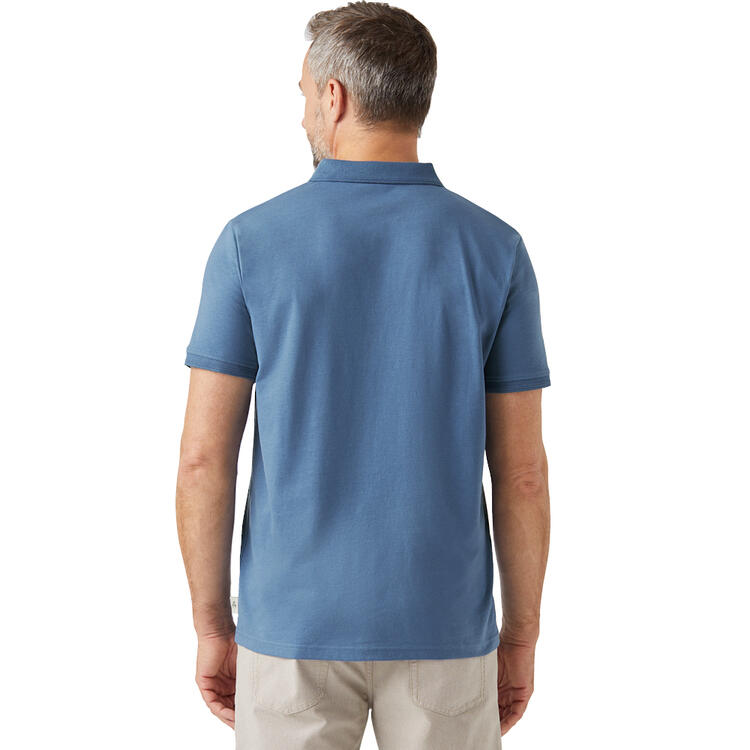 Auf diesem Bild sehen Sie Jacques Britt Herren Poloshirt kurzarm mit Zipp in der Farbe blau