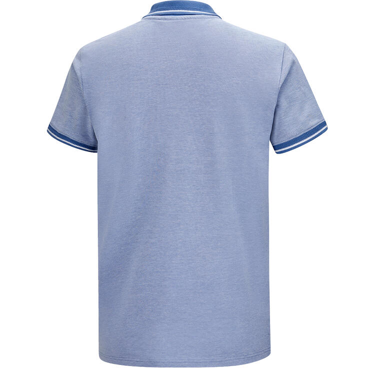 Auf diesem Bild sehen Sie Polo Sylt Herren Poloshirt Melange, atmungsaktiv und pflegeleicht in der Farbe hellblau