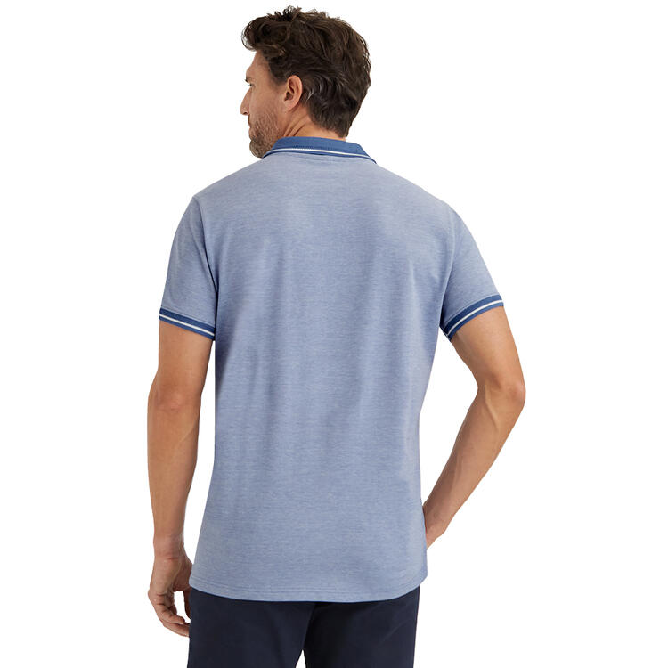 Auf diesem Bild sehen Sie Polo Sylt Herren Poloshirt Melange, atmungsaktiv und pflegeleicht in der Farbe hellblau