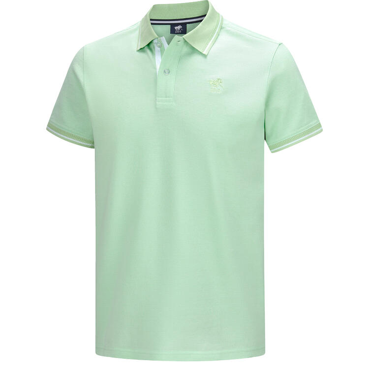Auf diesem Bild sehen Sie Polo Sylt Herren Poloshirt Melange, atmungsaktiv und pflegeleicht in der Farbe hellgr�n
