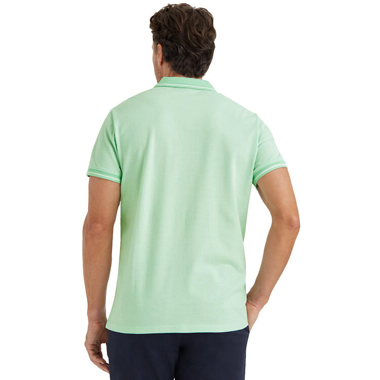 Auf diesem Bild sehen Sie Polo Sylt Herren Poloshirt Melange, atmungsaktiv und pflegeleicht in der Farbe hellgr�n