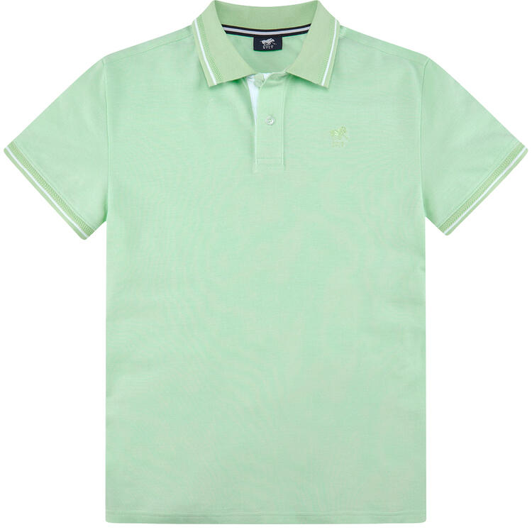 Auf diesem Bild sehen Sie Polo Sylt Herren Poloshirt Melange, atmungsaktiv und pflegeleicht in der Farbe hellgr�n
