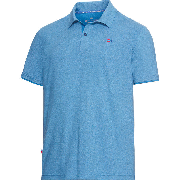Auf diesem Bild sehen Sie Spitzbergen Herren Funktions-Poloshirt, kurzarm und knitterfrei in der Farbe blau