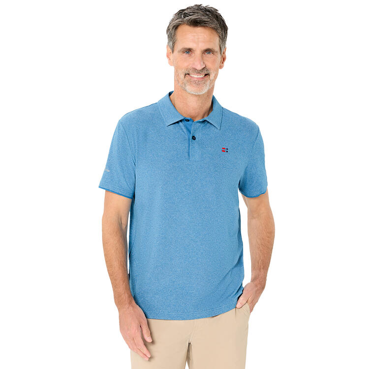 Auf diesem Bild sehen Sie Spitzbergen Herren Funktions-Poloshirt, kurzarm und knitterfrei in der Farbe blau