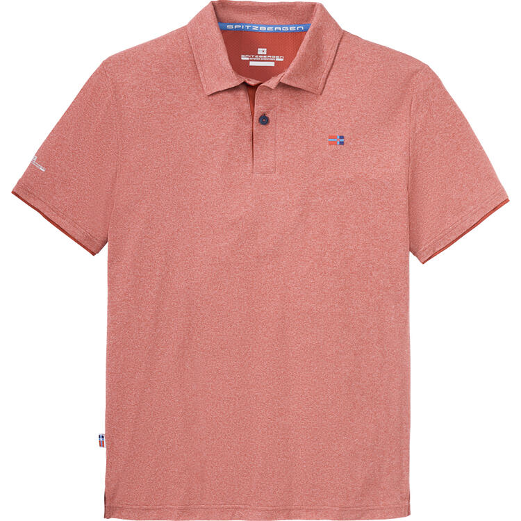 Auf diesem Bild sehen Sie Spitzbergen Herren Funktions-Poloshirt, kurzarm und knitterfrei in der Farbe rot