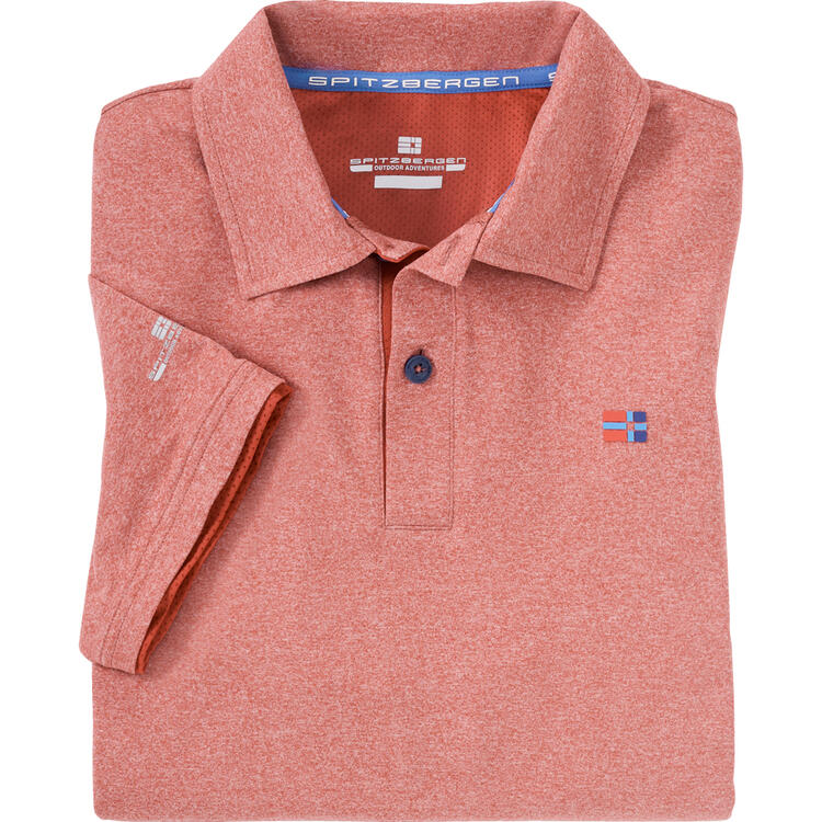 Auf diesem Bild sehen Sie Spitzbergen Herren Funktions-Poloshirt, kurzarm und knitterfrei in der Farbe rot