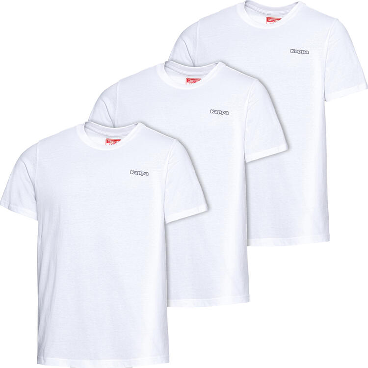 Auf diesem Bild sehen Sie Kappa 3er Pack T-Shirts unisex in der Farbe wei�