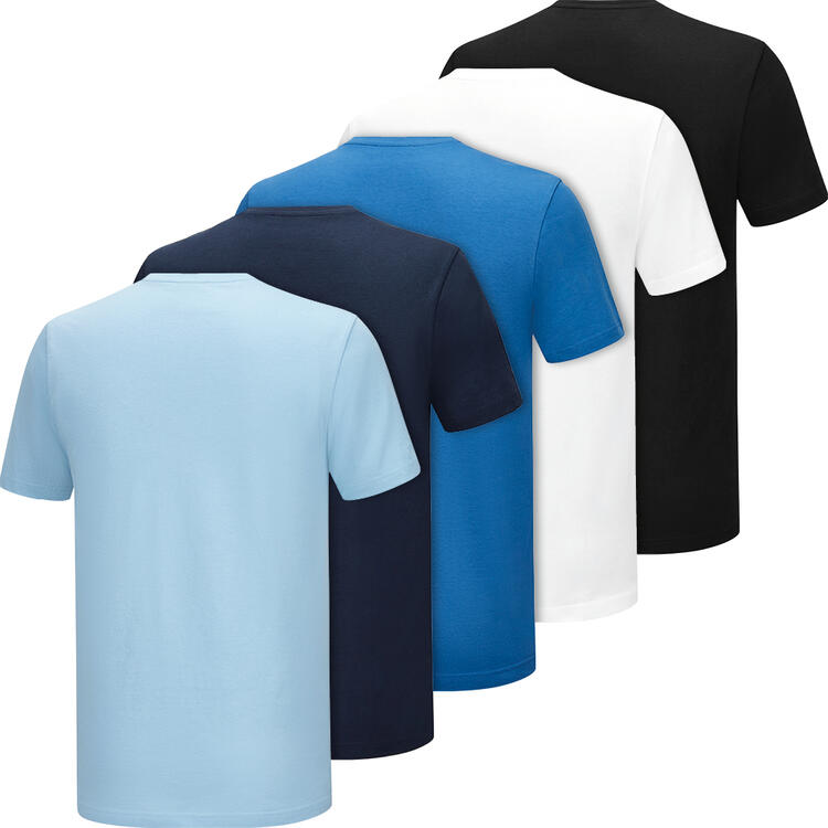 Auf diesem Bild sehen Sie Benetton 5er Pack T-Shirts unisex, pflegeleicht und sportlich in der Farbe gemischt
