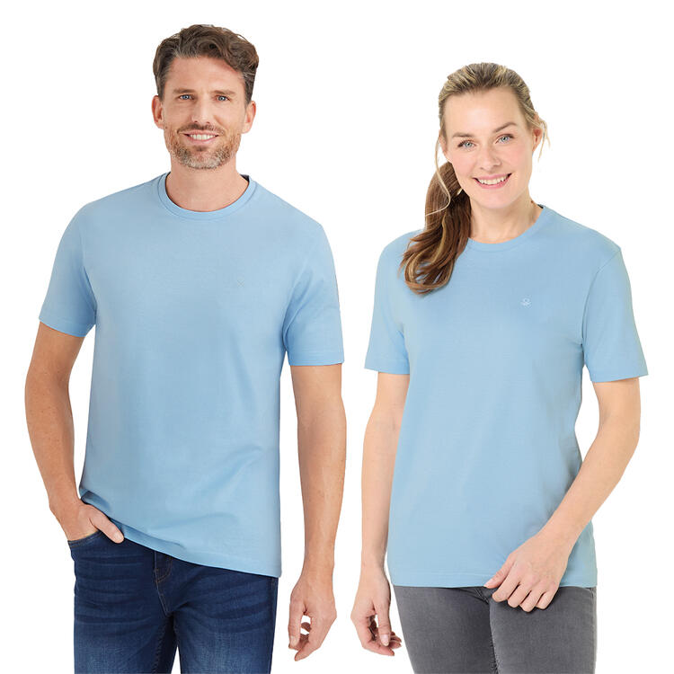 Auf diesem Bild sehen Sie Benetton 5er Pack T-Shirts unisex, pflegeleicht und sportlich in der Farbe gemischt