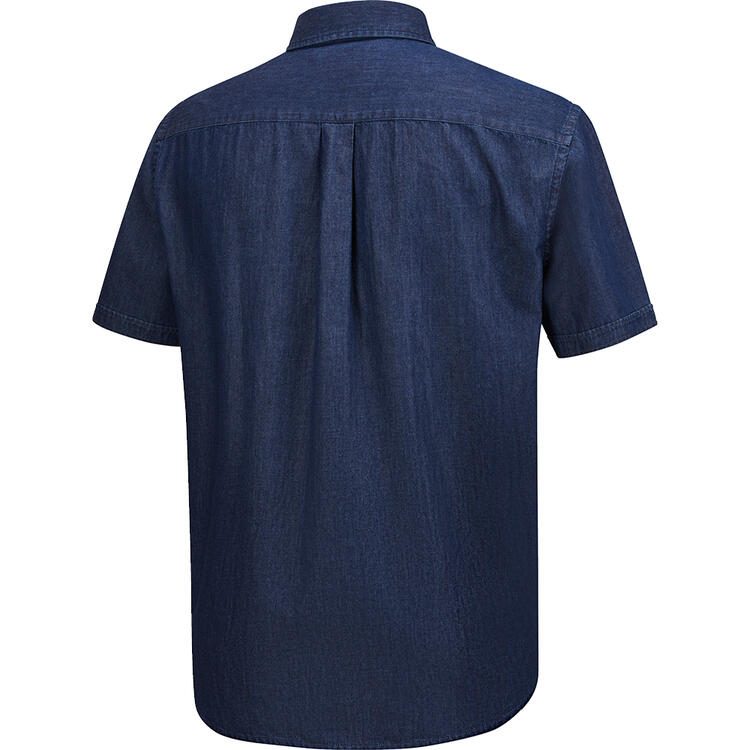 Auf diesem Bild sehen Sie Tom Ramsey Herren Jeanshemd kurzarm in der Farbe dunkelblau