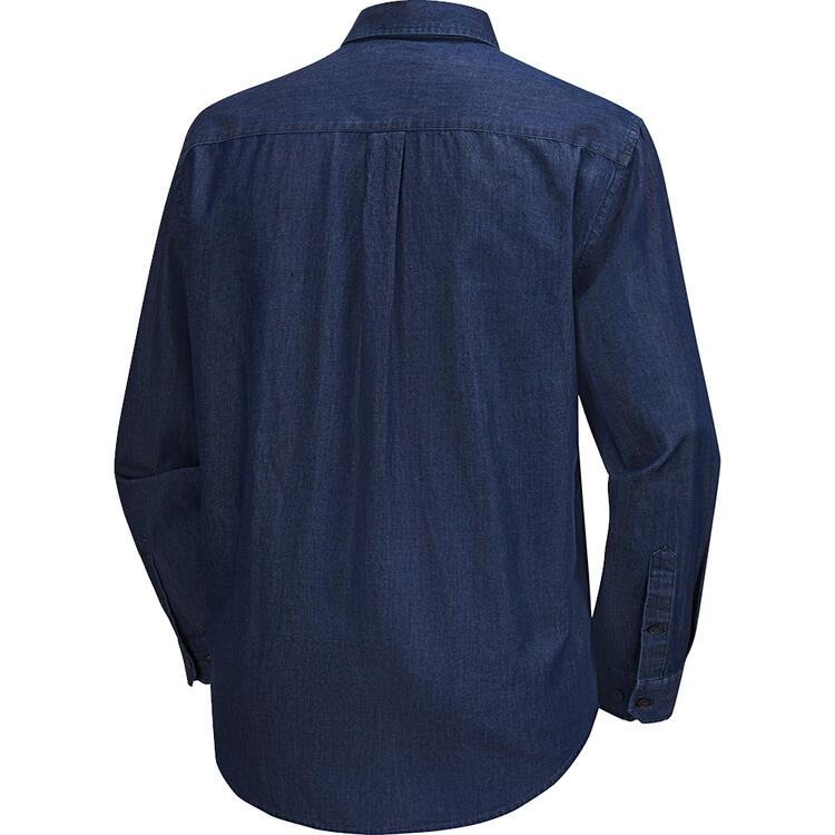 Auf diesem Bild sehen Sie Tom Ramsey Herren Jeanshemd langarm in der Farbe dunkelblau