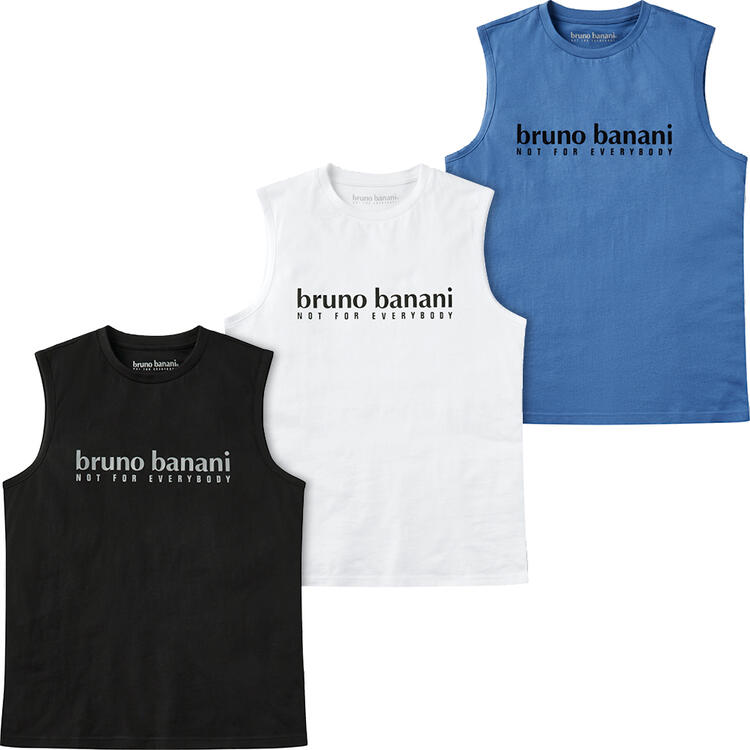 Auf diesem Bild sehen Sie Bruno Banani 3er Pack Herren Tank Tops in der Farbe gemischt