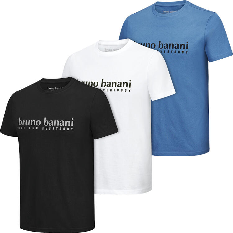 Auf diesem Bild sehen Sie Bruno Banani 3er Pack Herren T-Shirts in der Farbe gemischt