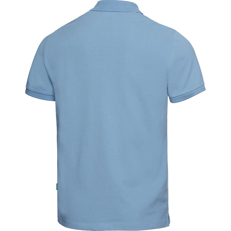 Auf diesem Bild sehen Sie Benetton Poloshirt kurzarm unisex, unifarben aus 100% Baumwolle&nbsp; in der Farbe hellblau
